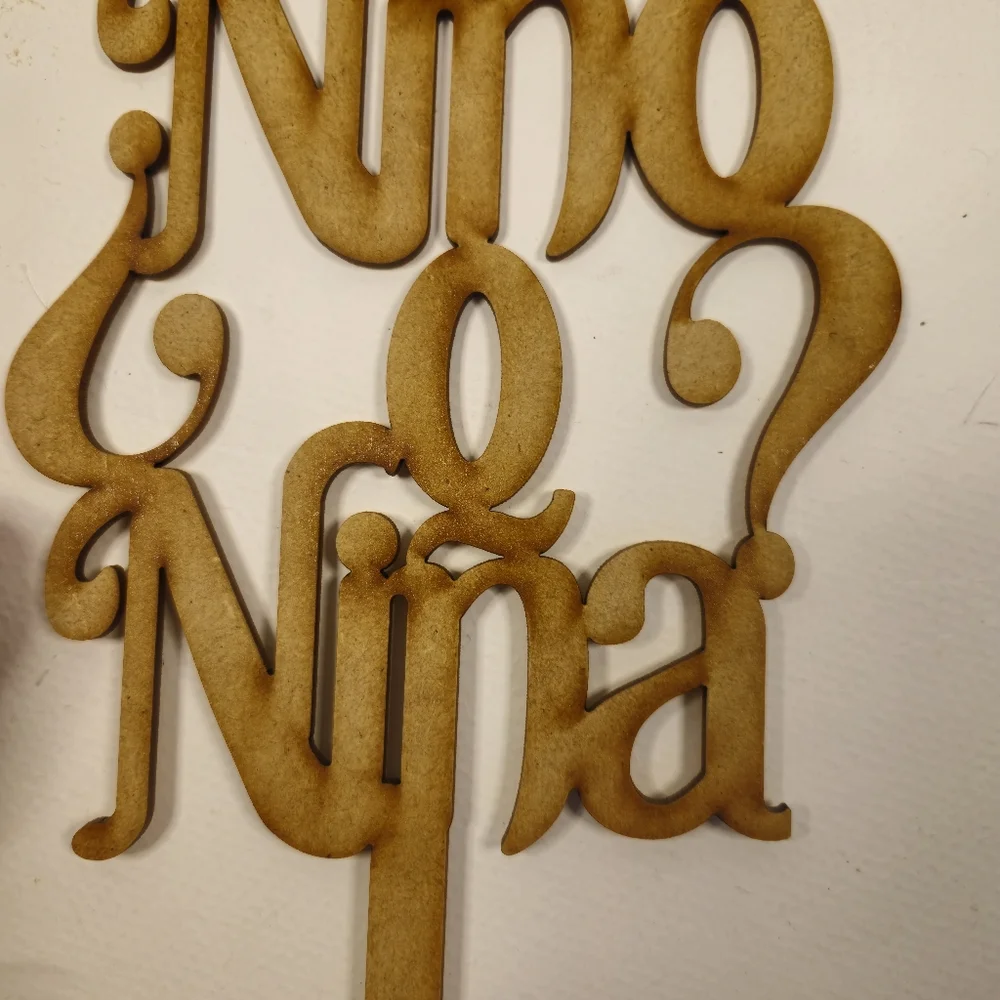 Wooden Niño o Niña Cake Topper. Baby Shower Cake Topper. Gender Reveal Cake Top